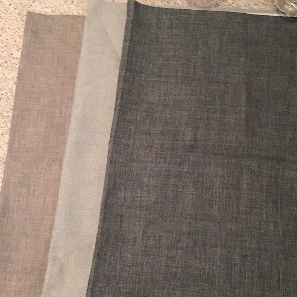 3 fabrics each by 53 in by 34 in